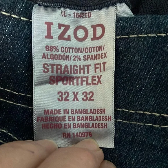 Izod Blue Straight fit Sportflex Denim Jeans - Picture 4 of 4